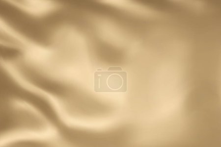 Téléchargez les illustrations : Gros plan texture de soie dorée naturelle. Tissu doré clair texture lisse fond de surface. Soie dorée élégante et lisse en tons Sepia. Texture, fond, motif, gabarit. Illustration vectorielle 3D. - en licence libre de droit