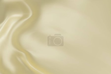 Téléchargez les illustrations : Gros plan texture de soie crème naturelle. Tissu jaune clair texture lisse fond de surface. Soie lisse et élégante en Sepia tonique. Texture, fond, motif, gabarit. Illustration vectorielle 3D. - en licence libre de droit