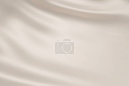 Ilustración de Textura de cerca de seda beige natural. Tejido de oro claro textura lisa fondo superficial. Seda dorada elegante lisa en Sepia tonificada. Textura, fondo, patrón, plantilla. Ilustración vectorial 3D. - Imagen libre de derechos