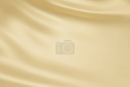 Ilustración de Textura de cerca de seda crema natural. Tejido amarillo claro textura lisa fondo superficial. Seda elegante lisa en Sepia tonificada. Textura, fondo, patrón, plantilla. Ilustración vectorial 3D. - Imagen libre de derechos