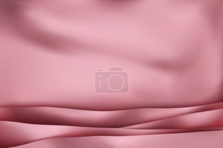 Téléchargez les illustrations : Le luxe du fond de texture de tissu rose. Gros plan de tissu de soie ondulé. Tissus de soie empilés. Fond rose. Illustration vectorielle 3D. - en licence libre de droit