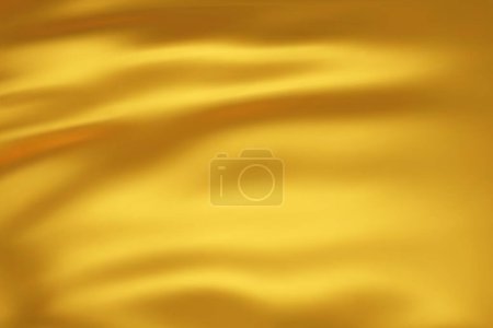 Ilustración de Textura de cerca de seda de color amarillo oscuro. Fondo de superficie de textura lisa de tejido amarillo profundo. Fondo amarillo, patrón, textura, plantilla. Ilustración vectorial 3D. - Imagen libre de derechos