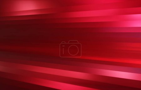 Ilustración de Fondo rojo. Gradiente de metal rojo claro abstracto. Fondo de textura rayas brillantes. Pared de textura geométrica roja con reflejos de luz. Papel pintado púrpura. Ilustración vectorial 3D. - Imagen libre de derechos