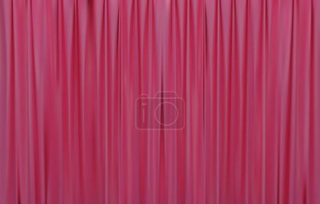 Téléchargez les illustrations : Le rideau rose fermé dans le fond du théâtre. Des rideaux théâtraux. Rideaux roses sur une scène de théâtre. Illustration vectorielle 3D. - en licence libre de droit