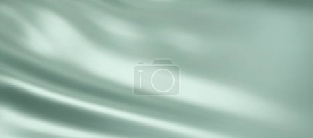 Close-up texture of light green silk. Light green fabric smooth texture surface background. Smooth elegant green silk in Sepia toned. Texture, background, pattern, template. 
