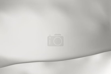 The luxury of white fabric texture background. Closeup of rippled silk fabric. Stacked silk fabrics. White background. 3D vector illustration.