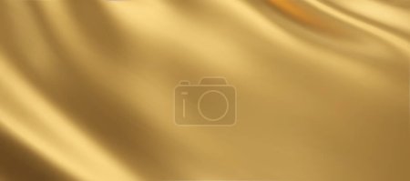 Gros plan texture de soie dorée naturelle. Tissu doré clair texture lisse fond de surface. Soie dorée élégante et lisse en tons Sepia. Texture, fond, motif, gabarit. 