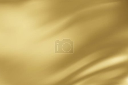 Gros plan texture de soie dorée naturelle. Tissu doré clair texture lisse fond de surface. Soie dorée élégante et lisse en tons Sepia. Texture, fond, motif, gabarit. Illustration vectorielle 3D.