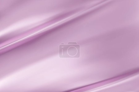 Nahaufnahme Textur aus natürlicher rosa Lavendelseide. Hellrosa Stoff glatte Textur Oberfläche Hintergrund. Glatte, elegante Seide in sanften Tönen. Textur, Hintergrund, Muster, Vorlage. 3D-Vektordarstellung.