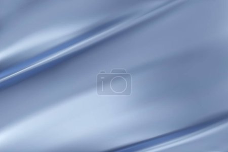 Gros plan texture de soie bleu clair. Tissu bleu texture lisse fond de surface. Soie bleue élégante et lisse. Texture, fond, motif, gabarit. Illustration vectorielle 3D.