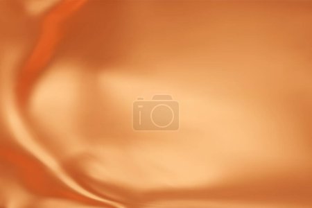Nahaufnahme Textur aus natürlicher orangefarbener Seide. Bright Orange Stoff glatte Textur Oberfläche Hintergrund. Glatte, elegante Seide in lebhaften Tönen. Textur, Hintergrund, Muster, Vorlage. 