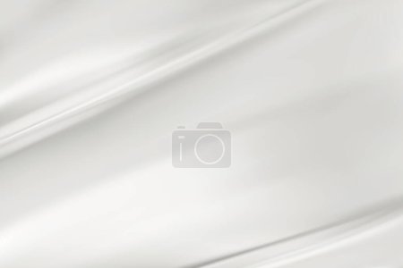Gros plan texture de soie blanche. Tissu léger texture lisse fond de surface. Soie blanche élégante et lisse dans la tonalité Sepia. Texture, fond, motif, gabarit. Illustration vectorielle 3D.