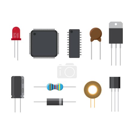 Illustration for Electronic part flat icon design, vector illustration - Royalty Free Image