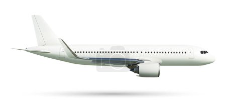 Illustration for Aircraft or airplane on side view, vector illustration - Royalty Free Image