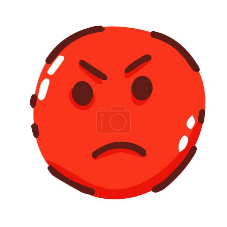 Illustration for Smiling emoji red angry emoticon anger anger. - Royalty Free Image