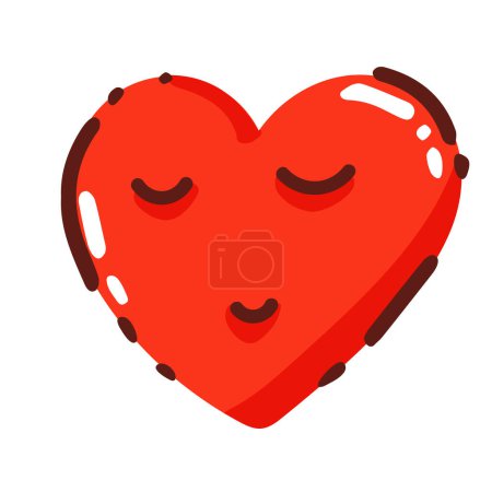 Illustration for Smiling emoji in the shape of a heart, - Royalty Free Image
