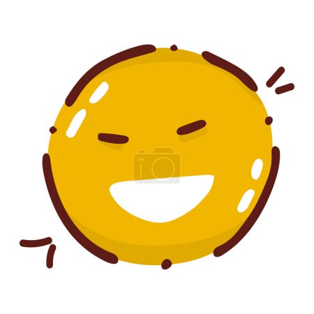 Illustration for Smiling emoji with open mouth laughing emoticon - Royalty Free Image