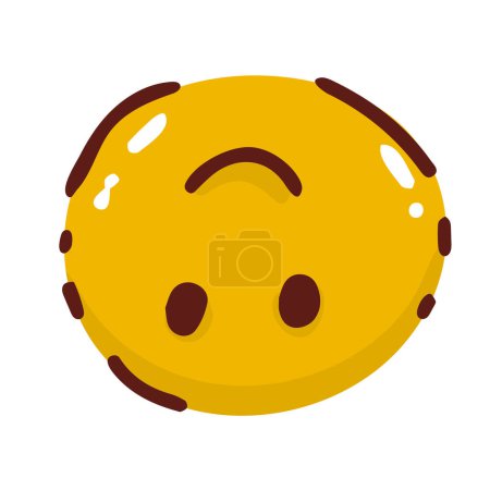 Illustration for Smiling emoji isolated on white. upside down. - Royalty Free Image