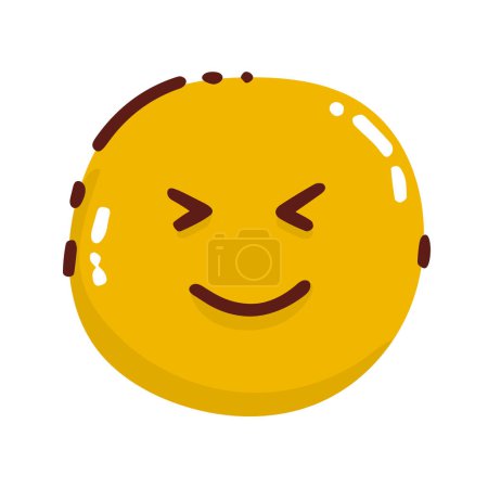 Illustration for Smiling emoji isolated on white happy smiling. - Royalty Free Image