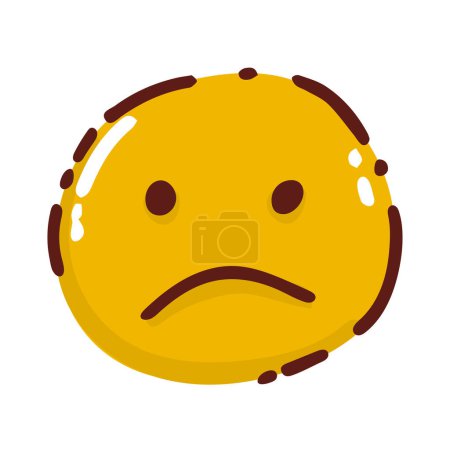 Illustration for Smiling emoji with mouth dissatisfied emoticon isolated on white - Royalty Free Image