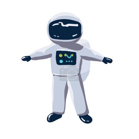 Illustration for Astronaut Cartoon Vector Icon Illustration. Science Technology Icon Concept Isolated Premium Vector. Flat Cartoon Style. - Royalty Free Image