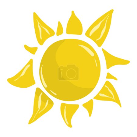 Illustration for Sun. Yellow icon on white background. Vector illustration - Royalty Free Image