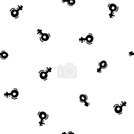 Ilustración de Sexo símbolo femenino y masculino signo negro blanco patrón sin costuras negro blanco. - Imagen libre de derechos