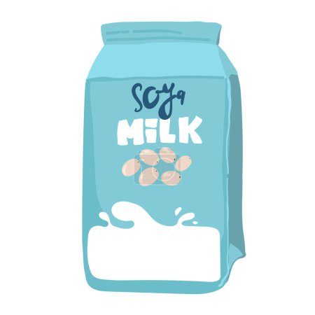 Illustration for Soya milk illustration bottle icon cartoon vector. Vegetable milk. Vegetarian drink. - Royalty Free Image