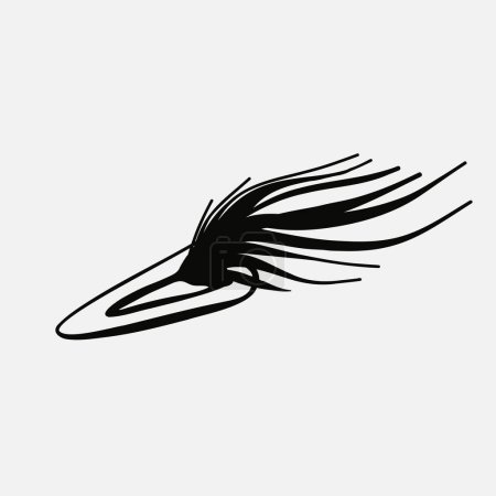Ilustración de Barreta moderna y horquilla con estampado de plumas en la ilustración del vector de fondo blanco, - Imagen libre de derechos