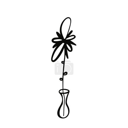 Illustration for Set of three twigs with purple flowers pinned with a tape - Royalty Free Image