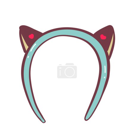 Illustration for Hair hoop with cat ears. Headband vector icon. Isolated illustration on white background. - Royalty Free Image