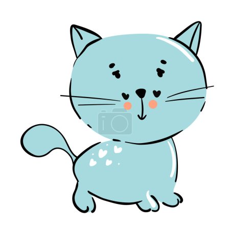 Illustration for Draw vector illustration character collection cute cat.Doodle cartoon style - Royalty Free Image