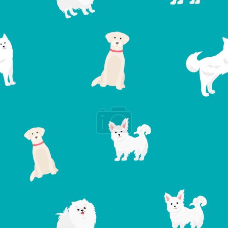 Téléchargez les illustrations : Modèle de chien Style géométrique motif sans couture. - en licence libre de droit