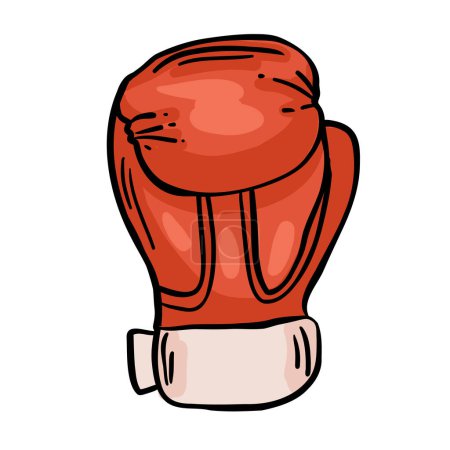 Ilustración de Icono de guante de boxeo rojo de dibujos animados, adelante y atrás. Ilustración vectorial aislada. - Imagen libre de derechos
