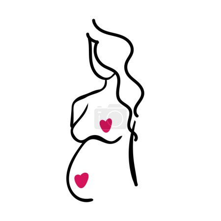 Illustration for Pregnancy care linear icon. Prenatal period. Motherhood, parenthood. Expecting baby. Medical procedure. Thin line illustration. Contour symbol. Vector isolated outline drawing. Editable stroke - Royalty Free Image