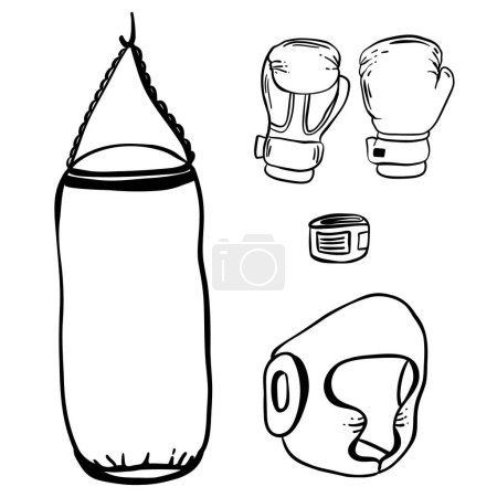 Illustration for Cartoon boxing glove icon, front and back. Isolated vector illustration. set. - Royalty Free Image