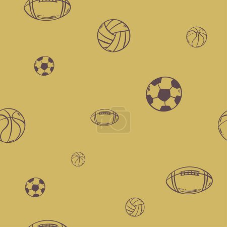 Illustration for Sport ball seamless pattern vector - Royalty Free Image