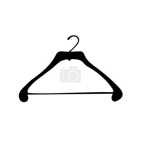 Illustration for Clothes hanger black line icon. Trempel badge. Trendy flat isolated outline symbol, sign used for: Vector EPS 10, - Royalty Free Image