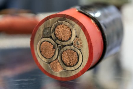 Photo for Cross-section through a thick power cable - Royalty Free Image