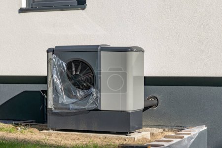 Photo for New heat pump on a single-family home - Royalty Free Image
