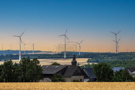 Landscape with wind turbines in Rhineland-Palatinate
