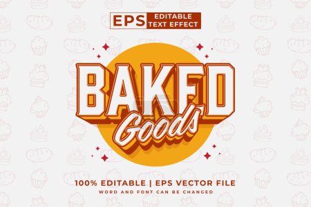Editable text effect - Baked Goods 3d Cartoon template style premium vector
