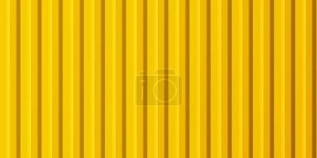 A sheet of yellow corrugated board. Galvanized iron for fences, walls, roofs. Realistic isolated vector illustration