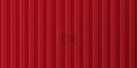 A sheet of red corrugated board. Galvanized iron for fences, walls, roofs. Realistic isolated vector illustration