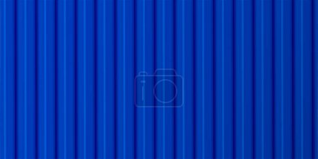 Ein Blatt blaue Wellpappe. Verzinktes Eisen für Zäune, Mauern, Dächer. Realistische isolierte Vektorillustration