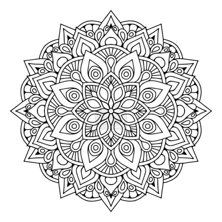 Foto de Flower Mandala Coloring Page For Adults - Imagen libre de derechos