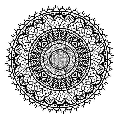 Foto de Mandala en blanco y negro Ilustración vectorial - Imagen libre de derechos