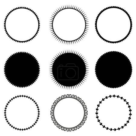 Foto de Set Diferentes etiquetas vacías o sellos circulares, Círculos, formas redondeadas - Imagen libre de derechos