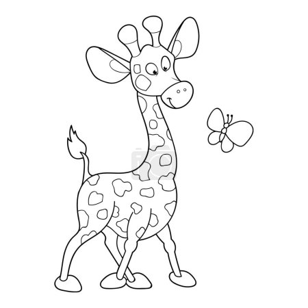 Girafe Coloriage isolé Page pour les enfants