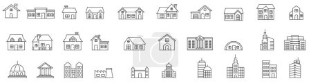 Illustration for House and building icon set - Royalty Free Image
